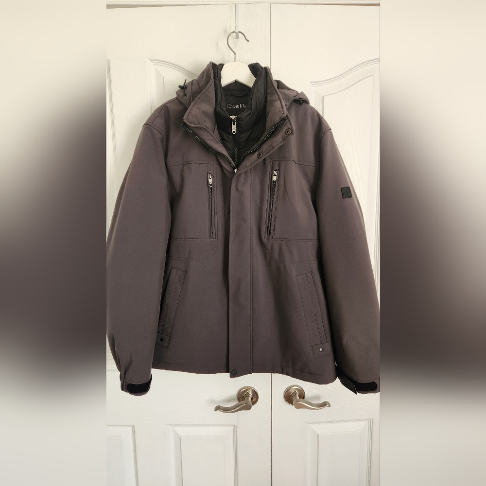 Calvin Klein, Size L, Gray Winter Jacket